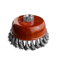 Щетка чашечная для УШМ 100 мм (4), черная, крученая проволока